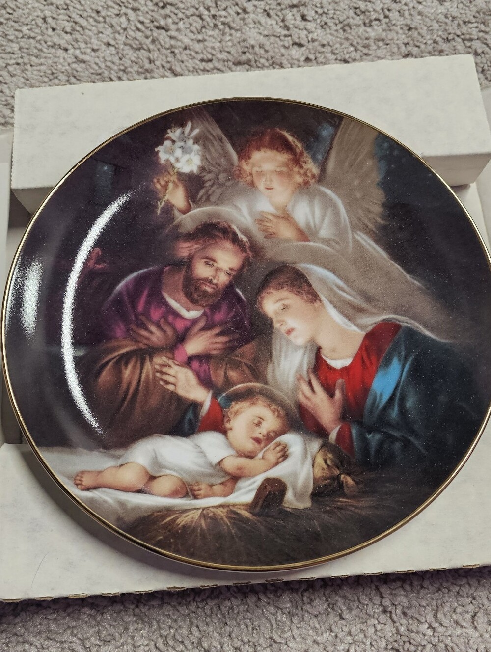 MINT Bradford Exchange An Angels Message Plate W/Box & COA 1st Issue (1993)